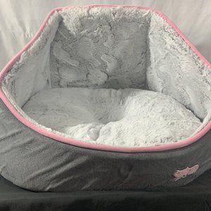 Whisker City® Grey Marble Snuggle Cave Cuddler Cat Bed